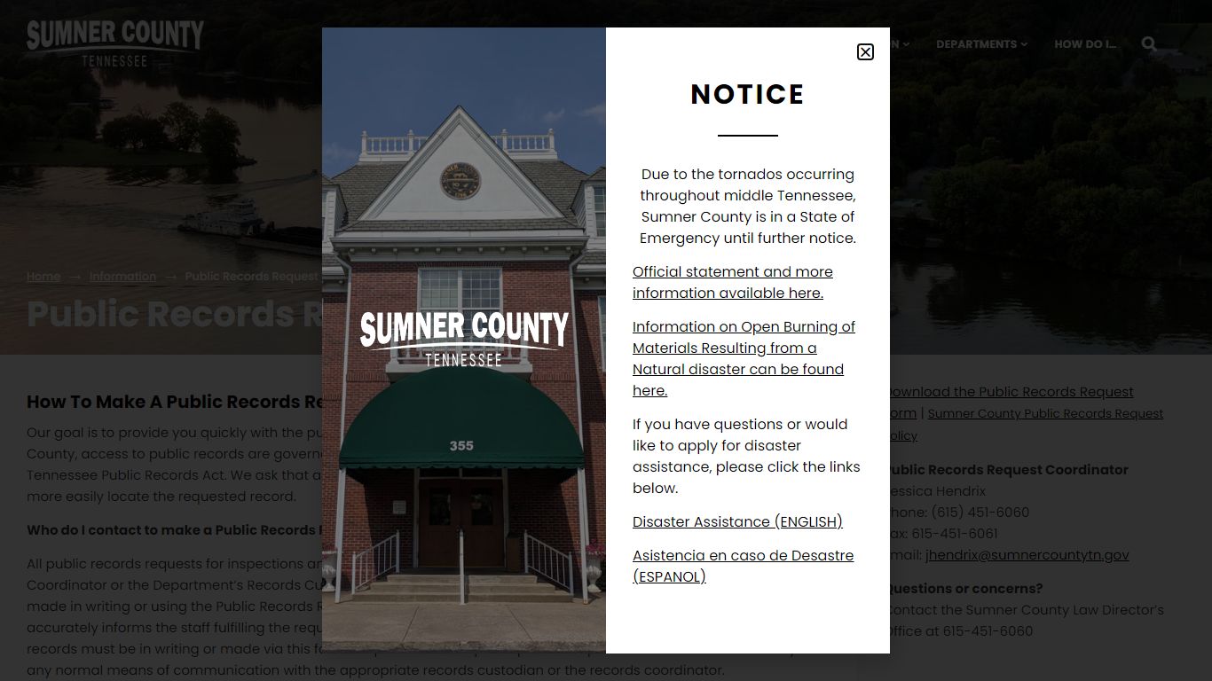 Public Records Request - Sumner County, TN Government